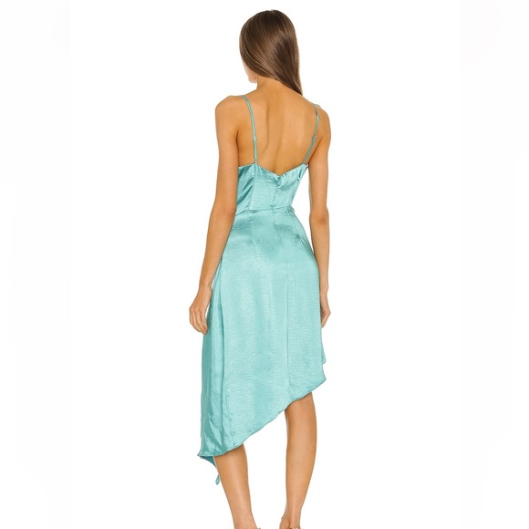 Elliatt Jacinda Turquoise high low satin dress - Picture 4 of 5